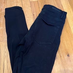 Express High Rise Black Distressed Jegging